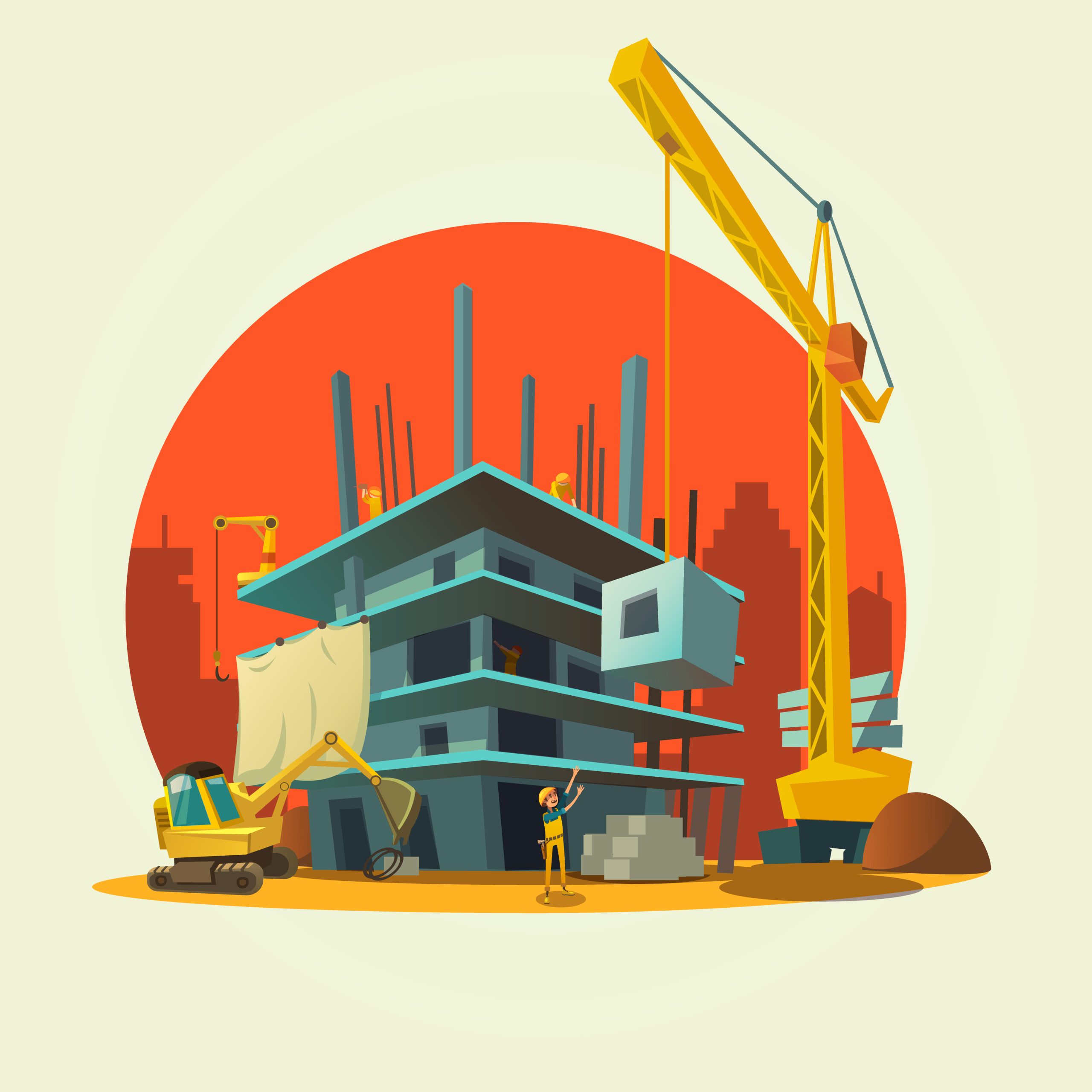 construction cartoon illustration